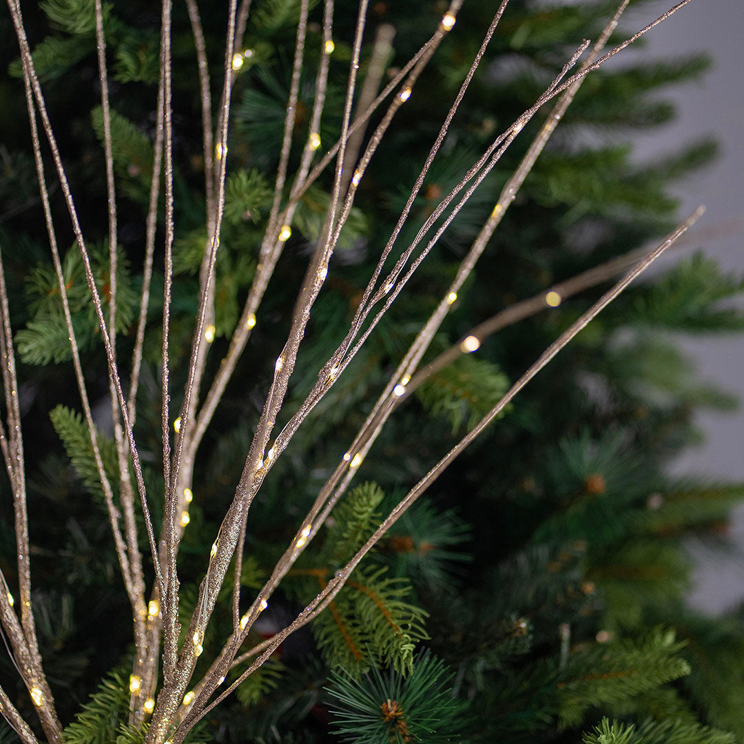 Silver 39" LED Festive Spray Pick Silver