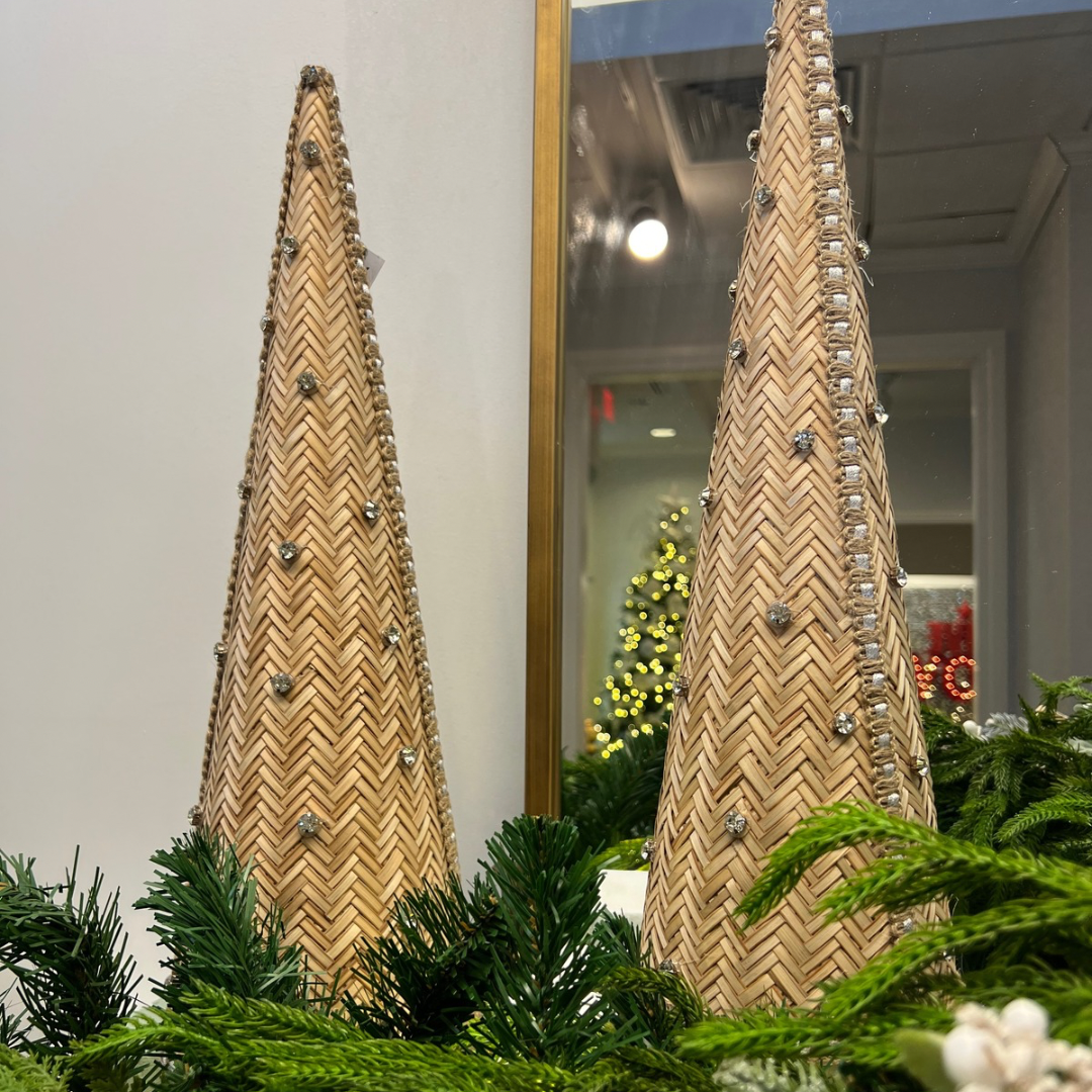 Raffia Cone Festive Tabletop with Studs