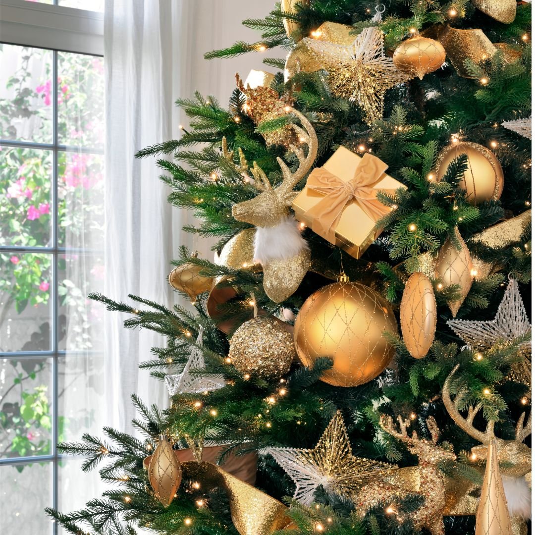 Bright Gold 6" Textured Ball Ornament - Joy By