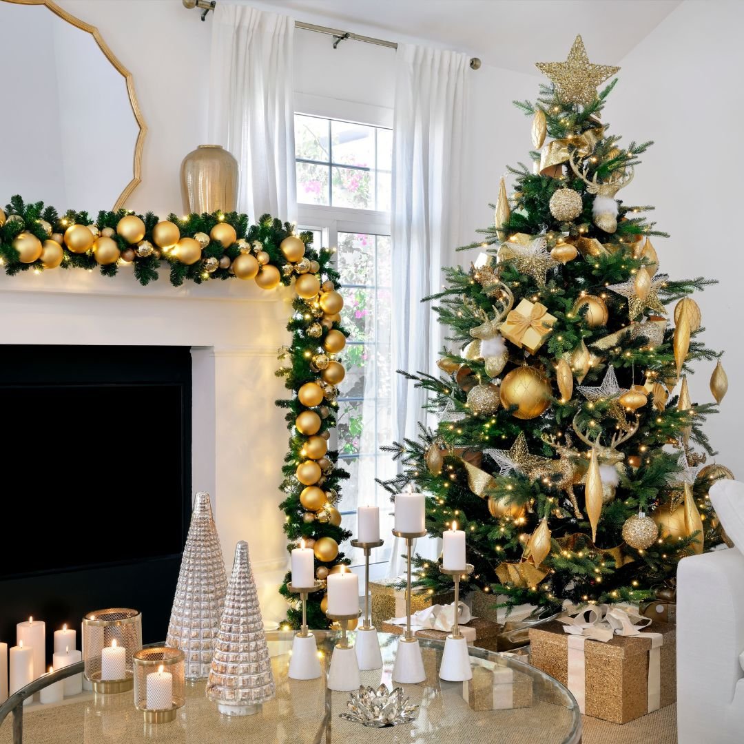 Bright Gold 6" Textured Ball Ornament - Joy By