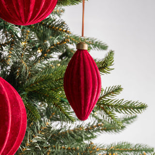 Burgundy Flocked Shuttle Ornament - Joy By