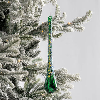 Dark Green Teardrop Hanging Ornament - Joy By