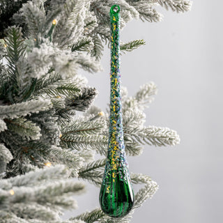 Dark Green Teardrop Hanging Ornament - Joy By
