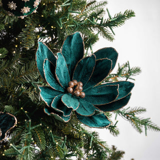 Emerald Velvet Blooming Magnolia Pick - Joy By