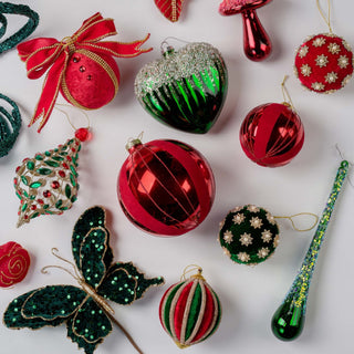 Emerald Velvet Butterfly Clip - on with Sequins - Joy By