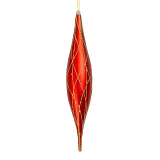 Matte Red & Gold 13" Shuttle Ornament - Joy By