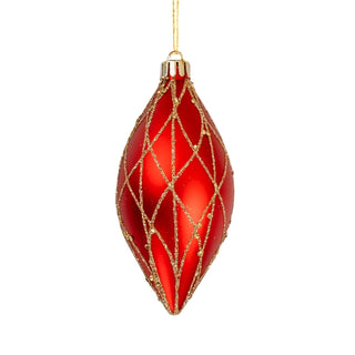 Matte Red & Gold 5" Shuttle Ornament - Joy By