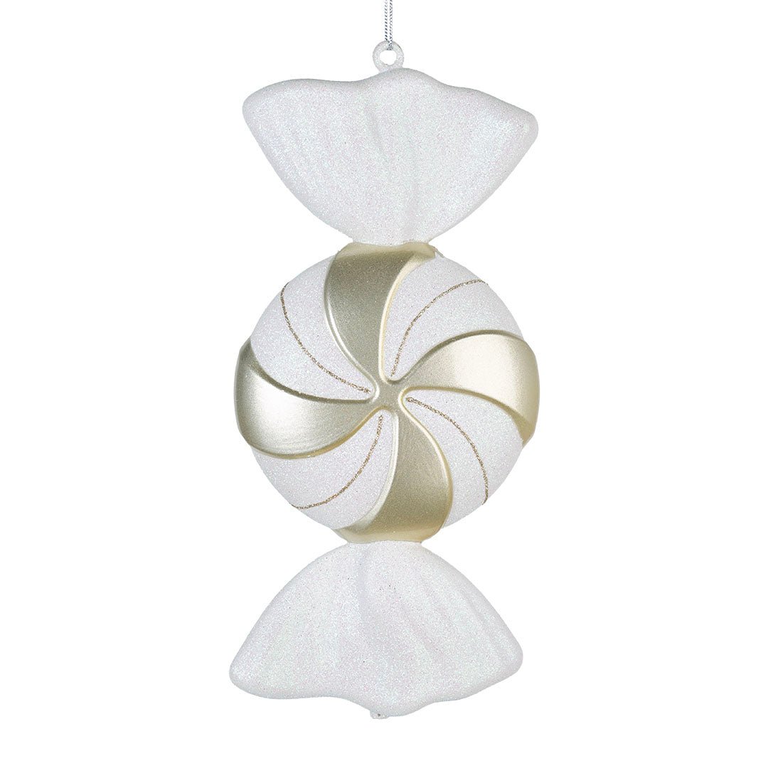 White & Bright Champagne 12" Swirl Candy Ornament - Joy By