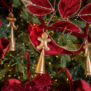 Gold & Maroon Gingerbread Metal Garland - Joy By