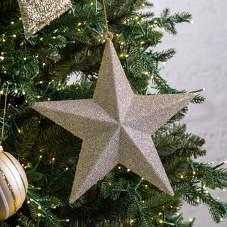 12" Textured Champagne Star Ornament - Joy By