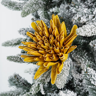 Gold Glitter Dahlia Flower Ornament 8"