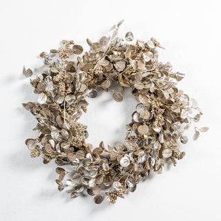Champagne Euclyptus leaves & berry cluster wreath