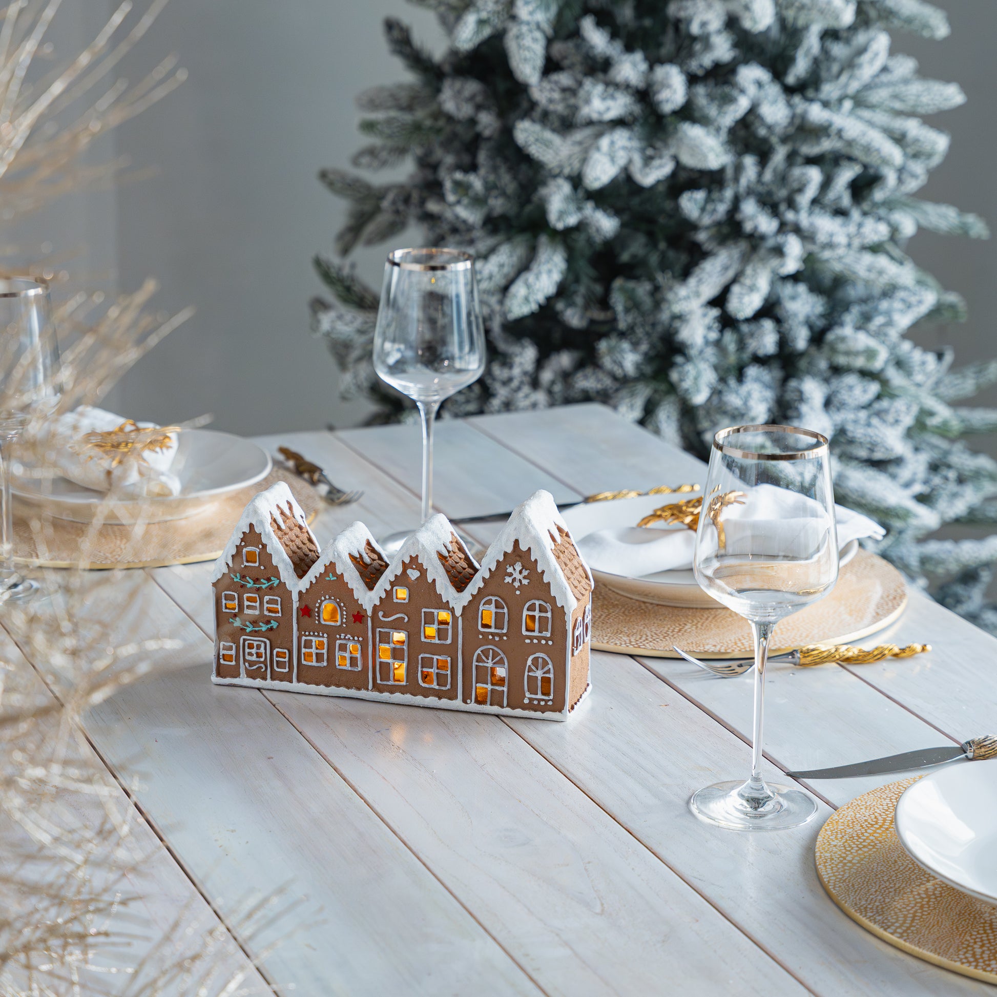 Gingerbread Village with Led Light