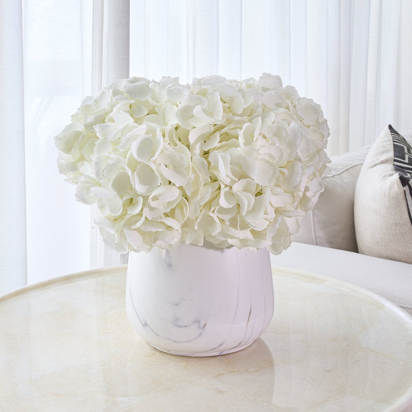 20" Faux White Hydrangea Flower - Joy By