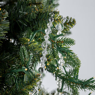 Crystal & Silver Bead Festive Garland Silver