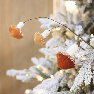 Amber Mushroom Pick With Rhinestones Brown