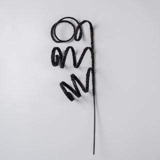 Black Glitter Twirl Pick Black