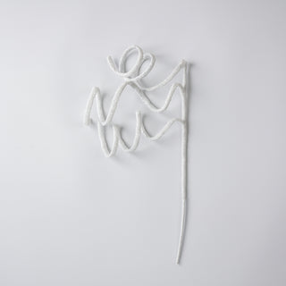 Festive White Tinsel Twirl Pick White
