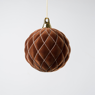 Coffee Flocked 6" Shatterproof Ball Ornament