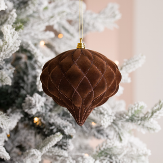 Coffee Flocked 6" Shatterproof Onion Ornament