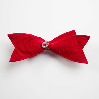 Red Fabric Bow Without Tails 6"