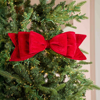 Red Fabric Bow Without Tails 6"