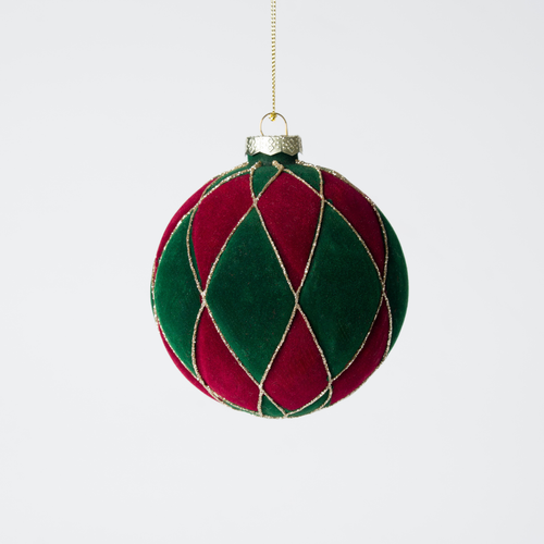 Red Green Glass Ball Hanging Ornament
