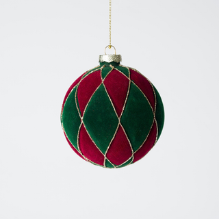 Red Green Glass Ball Hanging Ornament