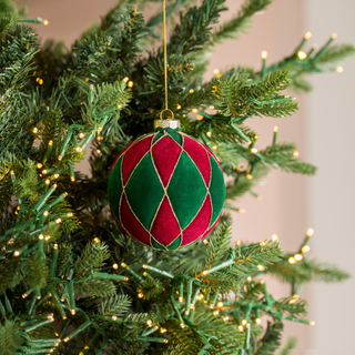 Red Green Glass Ball Hanging Ornament