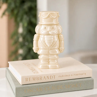 Cream Glass Nutcracker - Joy By