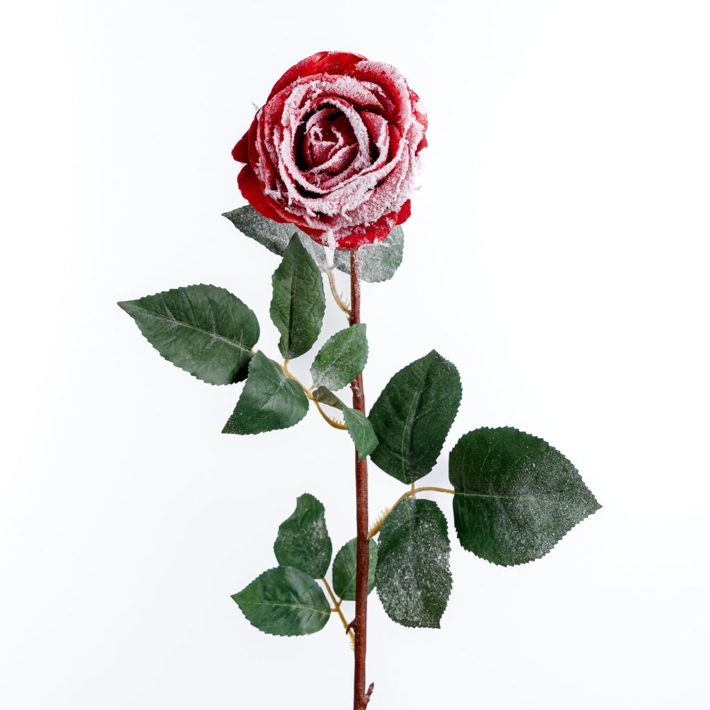 Joy Red Roses Elegant Faux Red Rose Flower Pick 27 Inch Stem | Joy By – Joy By