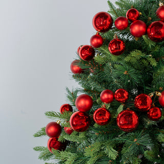 Shiny Ball Garland 6ft Red