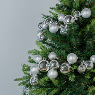 Shiny Ball Garland 6ft Silver