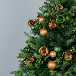 Shiny Ball Garland 6ft Green & Gold