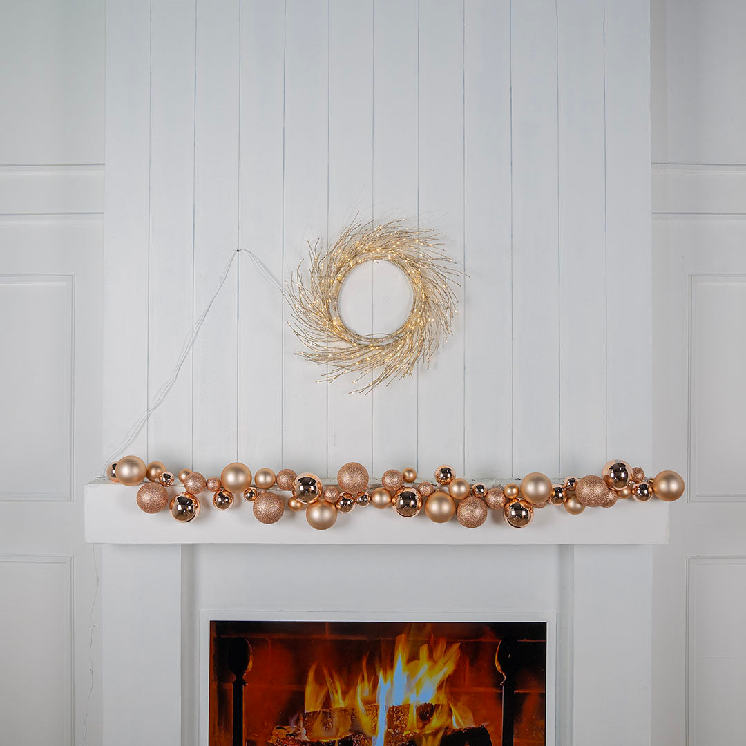 Gold LED Light Wreath Gold / 24"