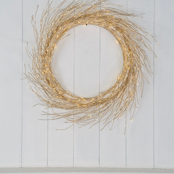 Gold LED Light Wreath