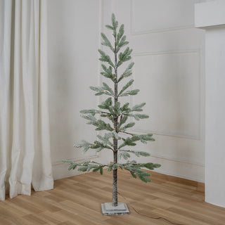 Flocked Flocked Porch Tree with LED Lights 47"