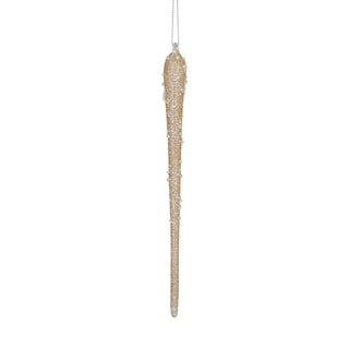 Champagne Tear Drop Ornament with Glitter Champagne