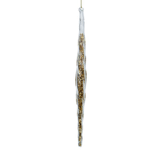 Champagne Finial Ornament with Glitter Champagne