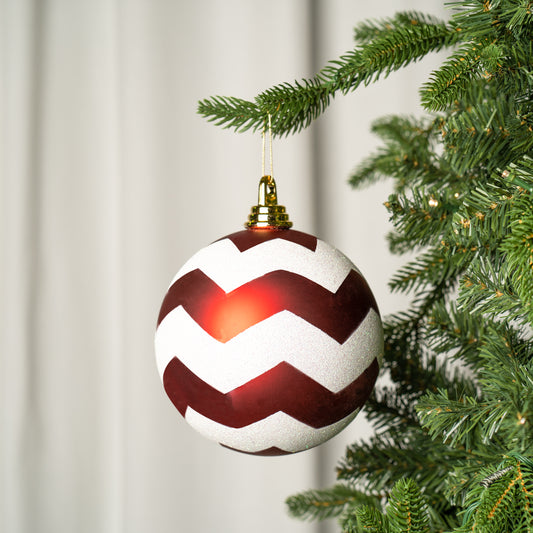 JOYBY Modern Zig Zag Ball Christmas Ornament