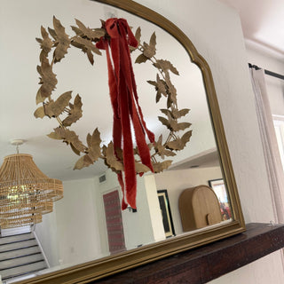 Antique Gold Metal Bat Wreath - Joy By