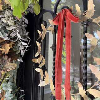 Antique Gold Metal Bat Wreath - Joy By