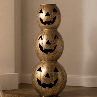 Antique Gold Metal Pumpkin Tabletop - Joy By