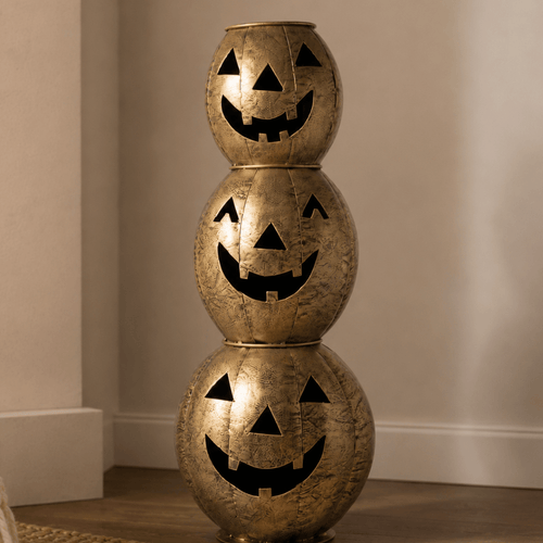 Antique Gold Metal Pumpkin Tabletop - Joy By