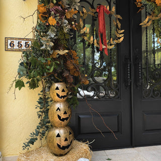 Antique Gold Metal Pumpkin Tabletop - Joy By
