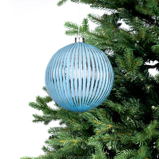 Baby Blue Porcelain Ribbed Ball Ornament - Joy By