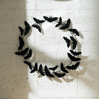 Black Metal Bat Wreath - Joy By