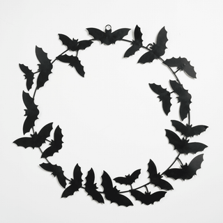 Black Metal Bat Wreath - Joy By