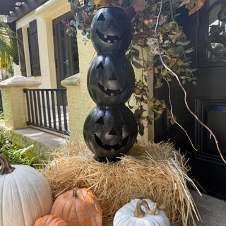 Black Metal Pumpkin Tabletop - Joy By