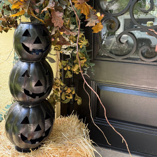 Black Metal Pumpkin Tabletop - Joy By